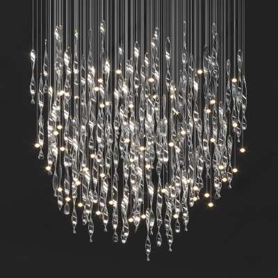 现代轻奢水晶吊灯3D模型下载